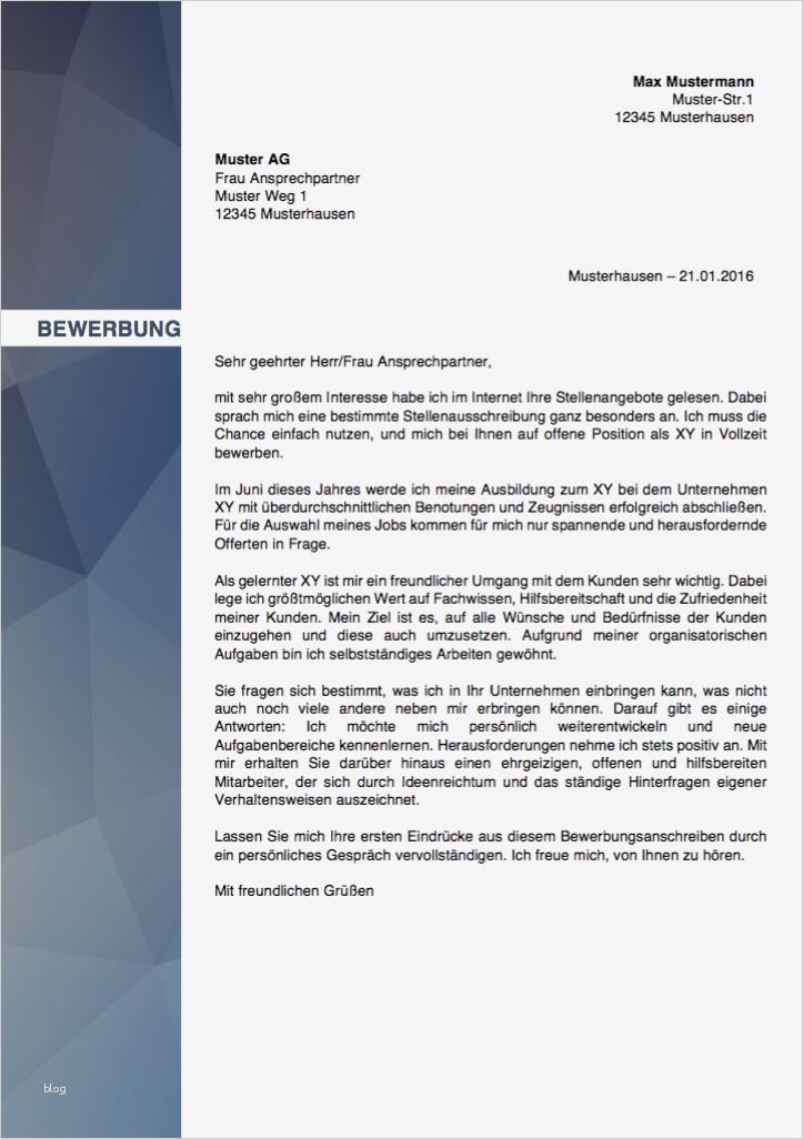 Bewerbung Muster Vorlage Word Schön Bewerbungsschreiben Vorlage Meinebewerbung