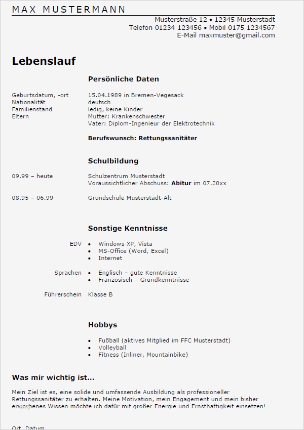 Bewerbung Rettungssanitäter Vorlage Schönste Bewerbung Rettungssanitäter Ausbildung sofort Download