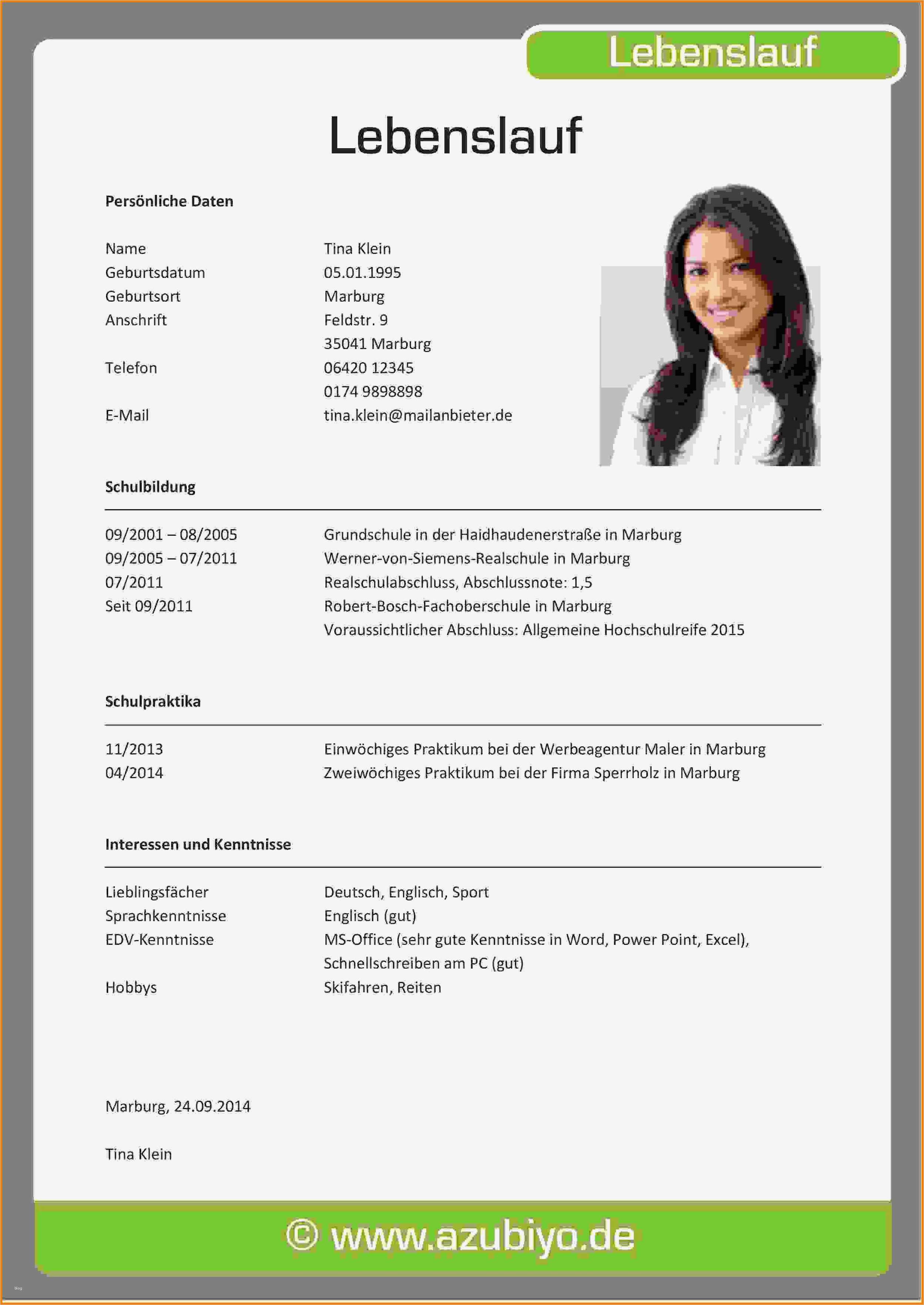 Bewerbung Schreiben Word Vorlage Luxus 7 Lebenslauf 2014