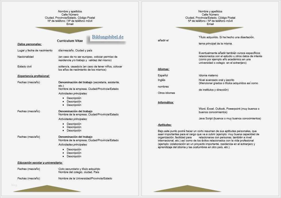 Bewerbung Vorlage Lebenslauf Schön Gratis Bewerbung Spanisch Anschreiben Lebenslauf Vorlage