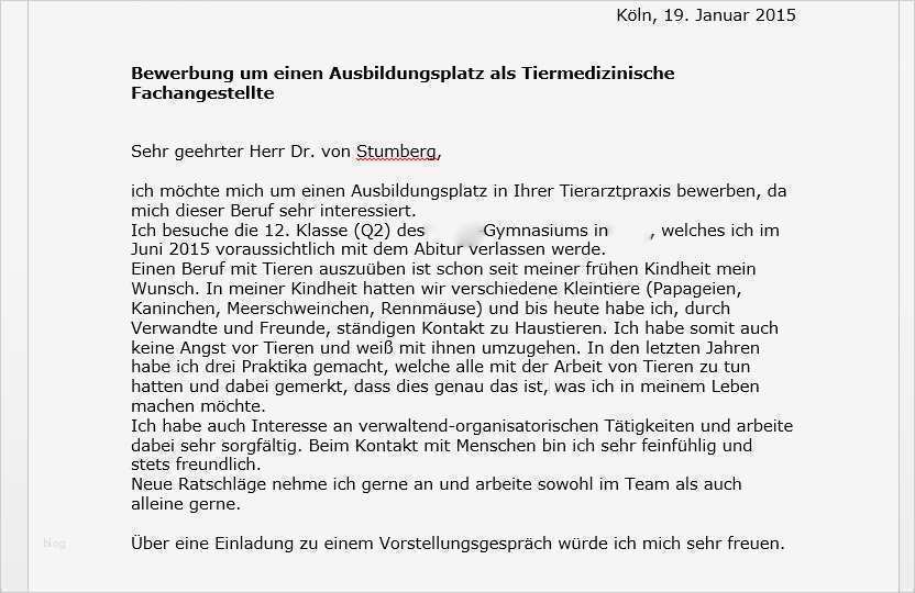 Bewerbung Zur Medizinischen Fachangestellten Ausbildung Vorlage Neu Bewerbung Tiermed Fachangestellte Schule Ausbildung Tiere