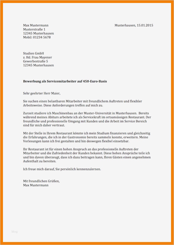 Bewerbungsschreiben Berufliche Veränderung Vorlagen Bewundernswert 5 Bewerbungsschreiben Minijob