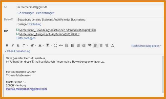 Bewerbungsschreiben Per Email Vorlage Beste 8 Email Bewerbung