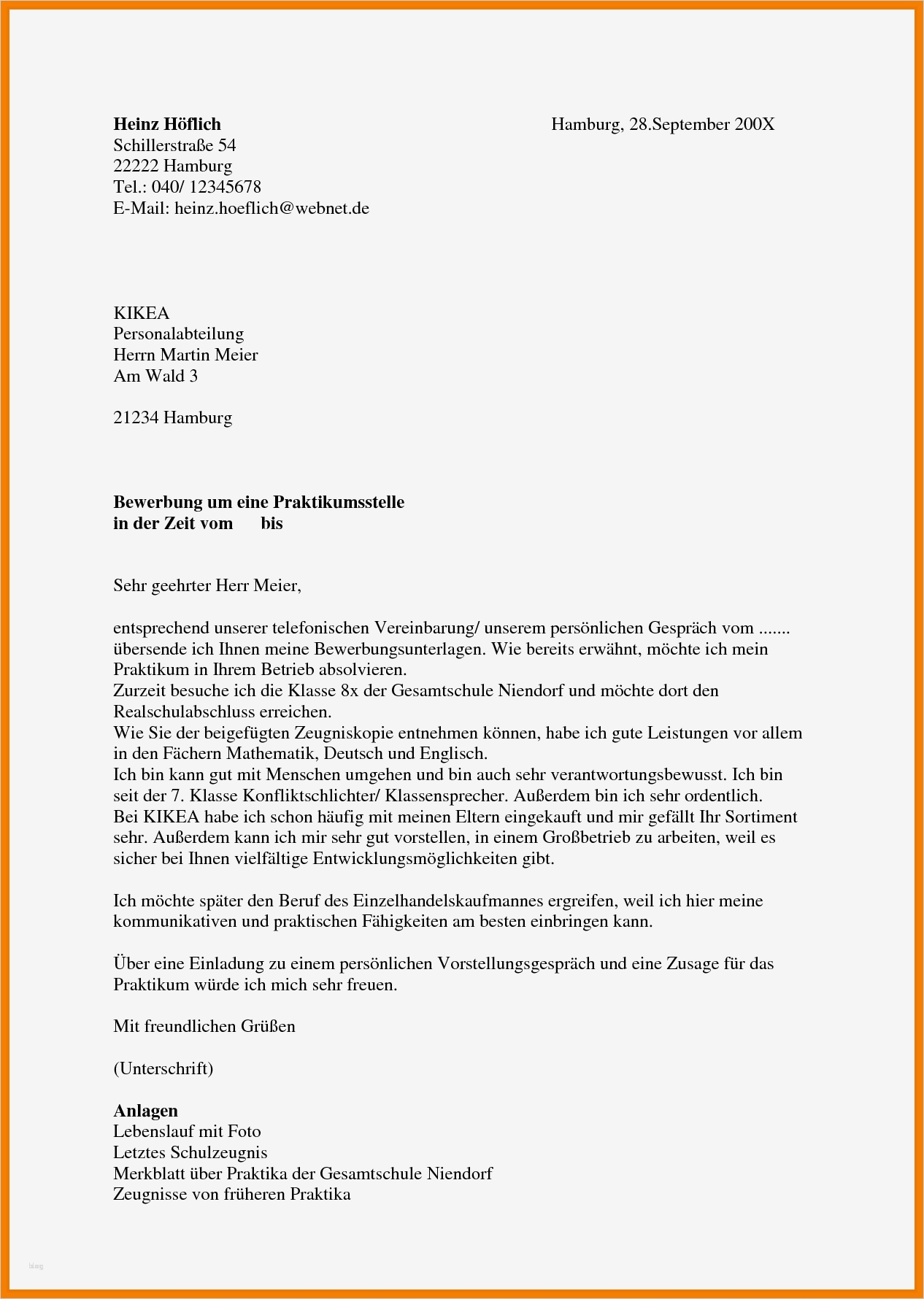 Bewerbungsschreiben Per Email Vorlage Gut 8 Bewerbungsschreiben Englisch