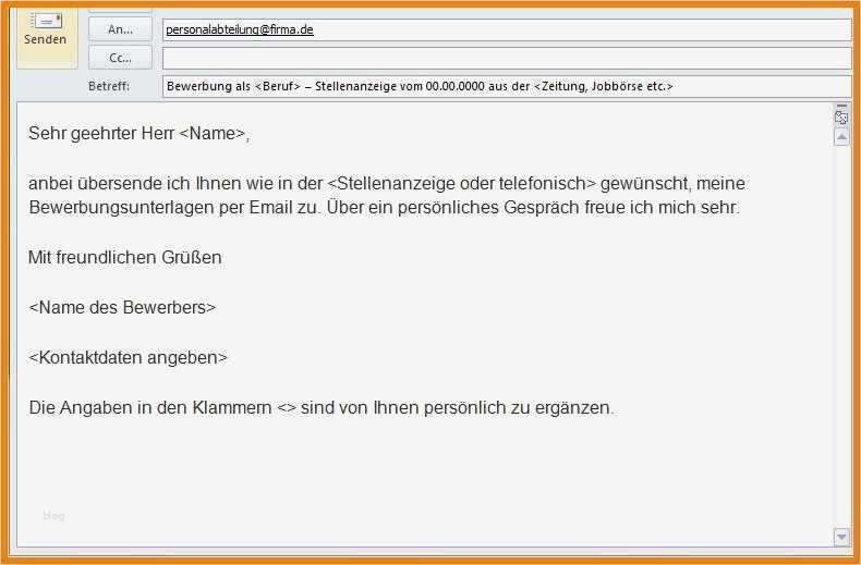 Bewerbungsschreiben Per Email Vorlage Wunderbar 9 Bewerbungs Email Vorlage