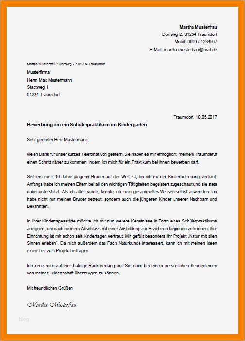 11 bewerbung praktikum schule