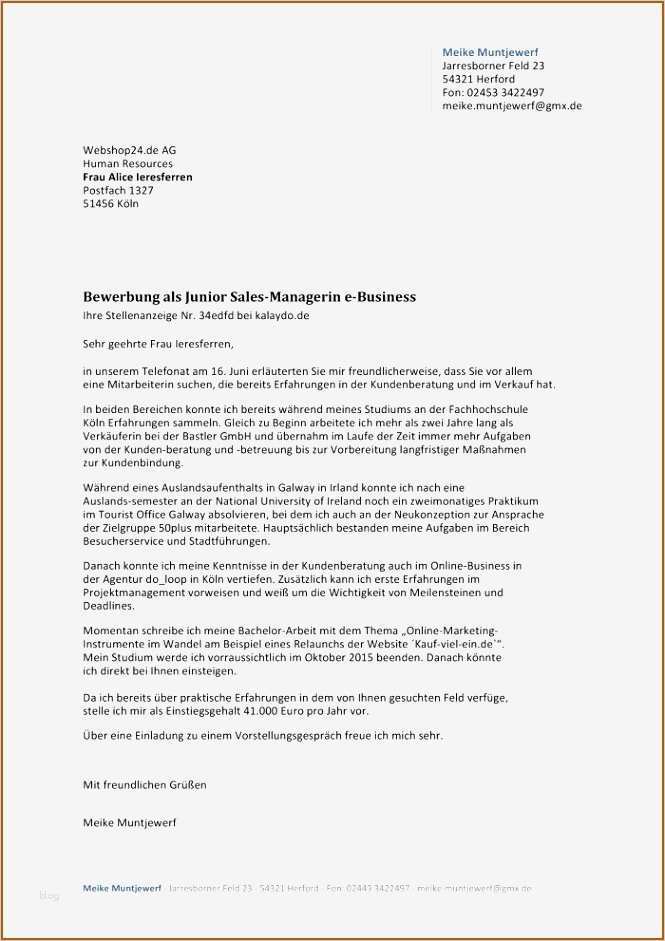 Bewerbungsschreiben Vorlage Küchenhilfe Wunderbar 16 Bewerbungsbrief Beispiel Vorlagen123 Vorlagen123