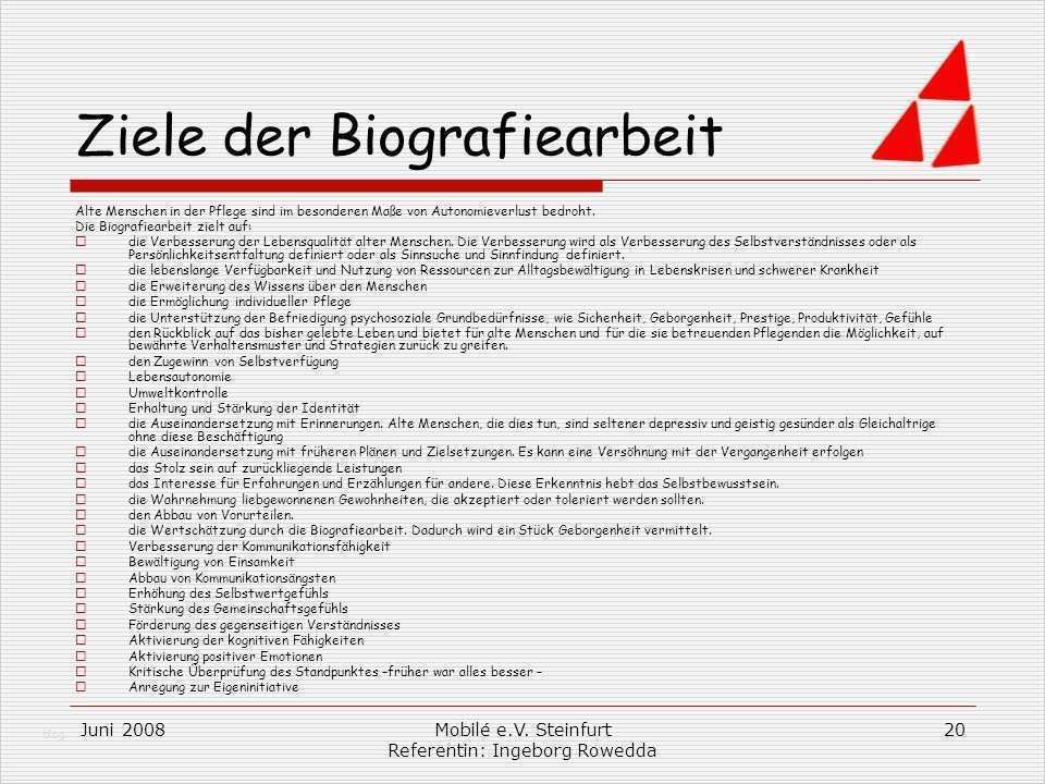 Biografiearbeit Mit Alten Menschen Vorlagen Wunderbar Mobilé E V Steinfurt Referentin Ingeborg Rowedda Ppt
