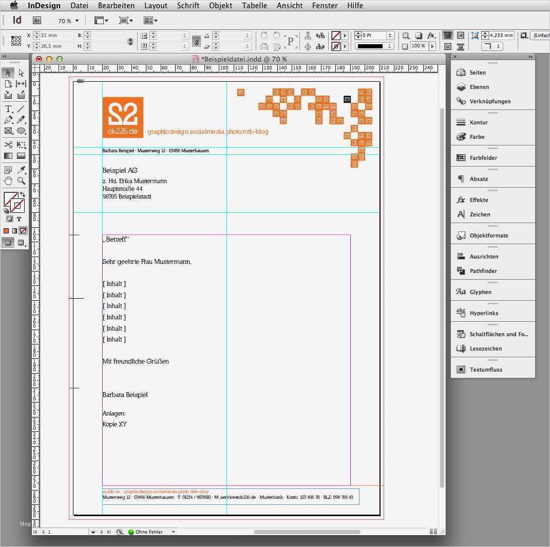 Briefbogen Vorlage Indesign Download Wunderbar In 6 Steps Einen Briefbogen Im Indesign Erstellen