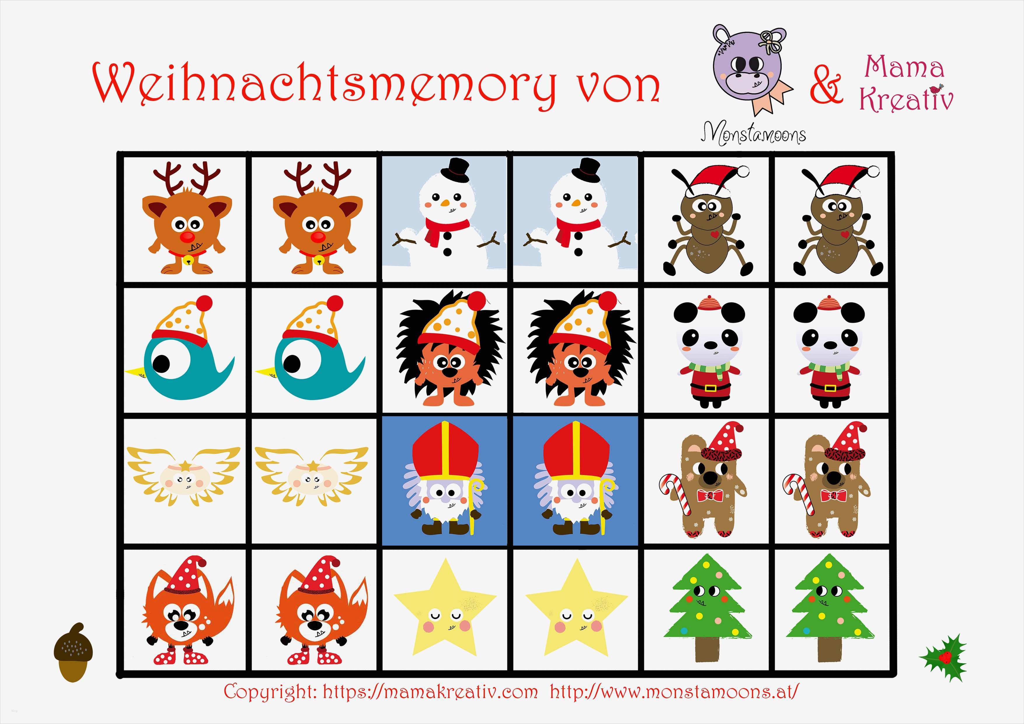 Weihnachtsmemory selber machen mit Monstamoons Freebie