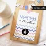 Brunch Gutschein Vorlage Einzigartig Gutschein Frühstück Muttertag Postkarte Printable