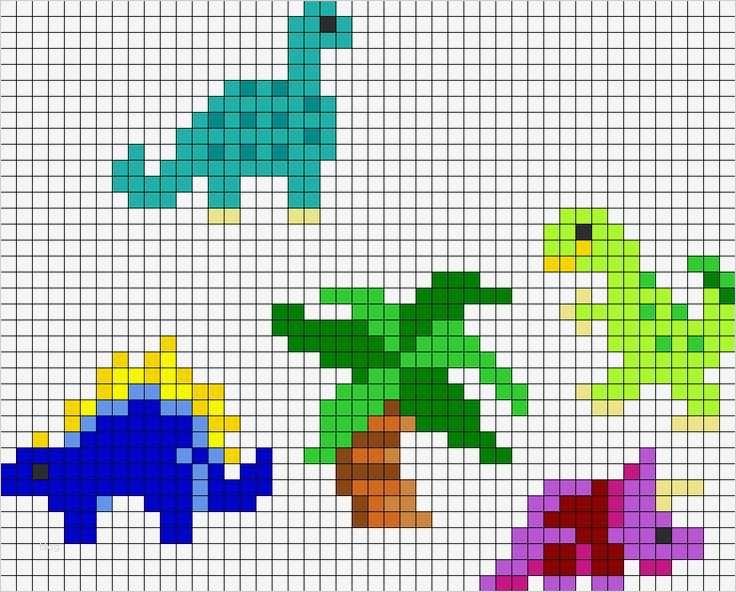 Bügelperlen Vorlagen Dino Genial Perler Bead Dinosaur Pattern
