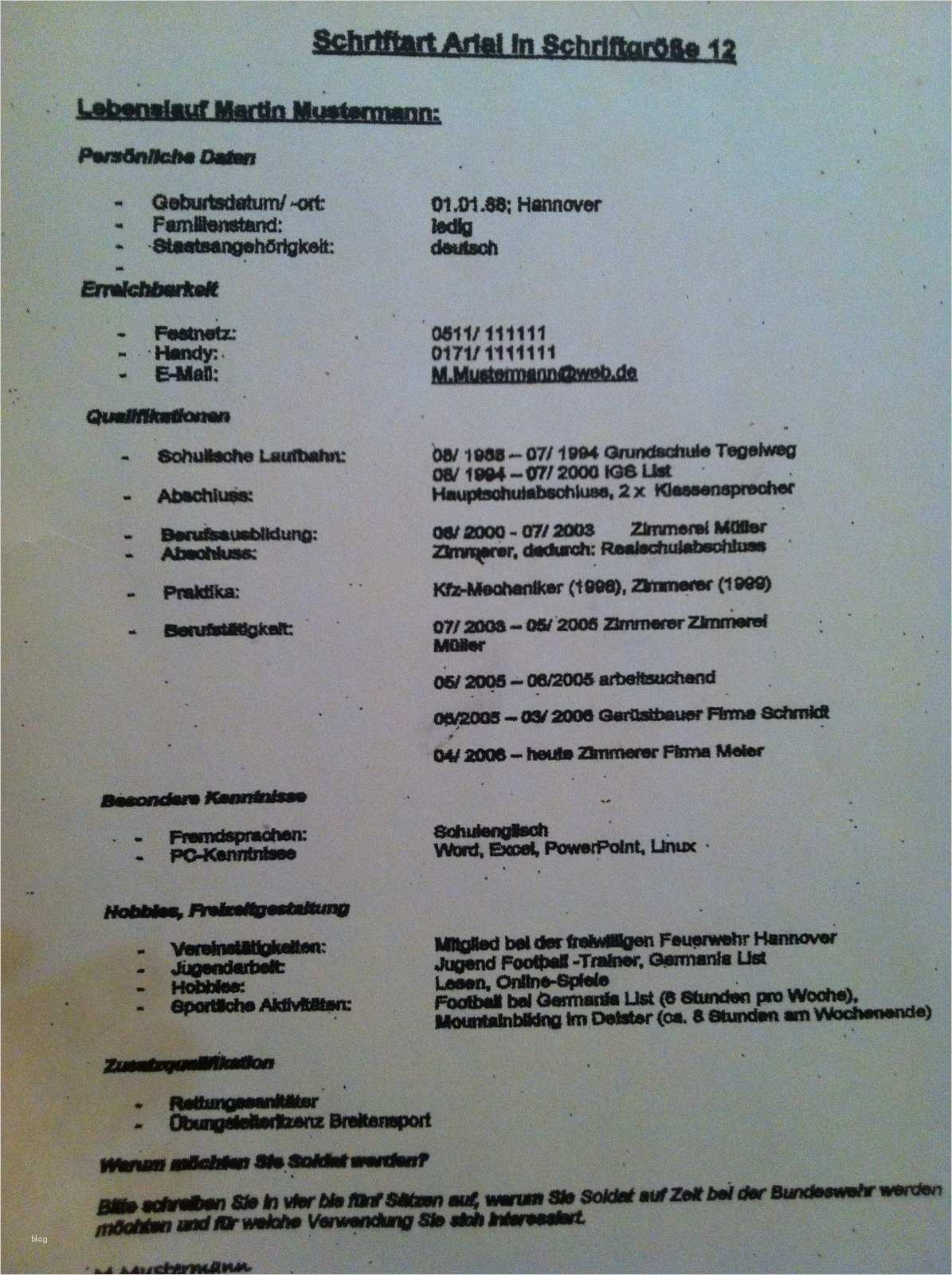 Bundeswehr Lebenslauf Vorlage Luxus Bundeswehrforum Bewerbung Lebenslauf Nach Muster