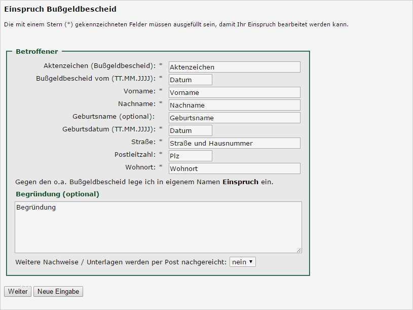 Bußgeldbescheid Einspruch Vorlage Angenehm Polizei Bayern Bußgeld Einspruch Line Web App Chip