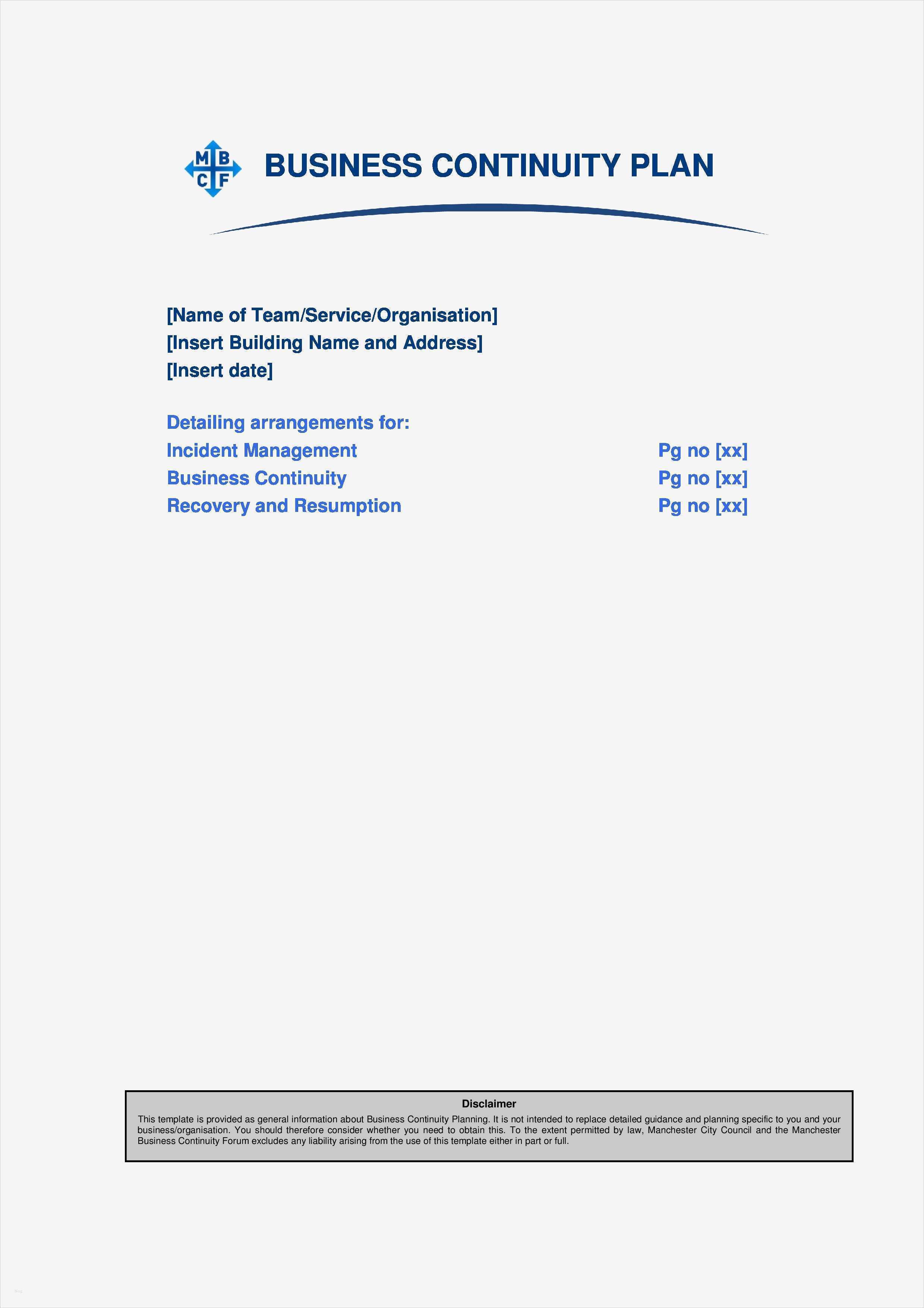 Business Continuity Plan Vorlage Angenehm Nett Beispiel Business Continuity Plan Small Business