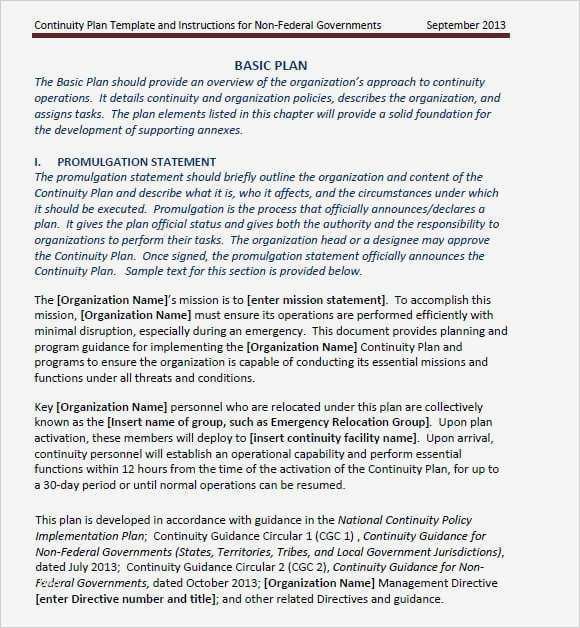 Business Continuity Plan Vorlage Erstaunlich 7 Free Business Continuity Plan Templates Excel Pdf formats