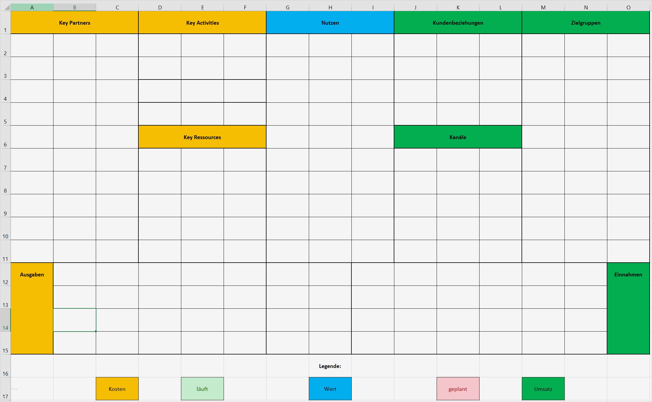 Business Model Canvas Vorlage Deutsch Schön Business Model Canvas Excel Vorlage Für Dein Business