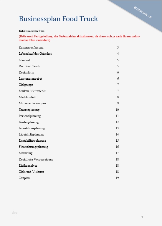 Businessplan Arbeitsamt Vorlage Erstaunlich Businessplan Foodtruck sofort Download