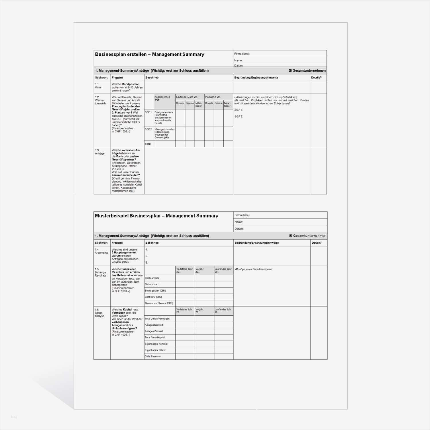 Businessplan Design Vorlage Schönste Management Summary Businessplan