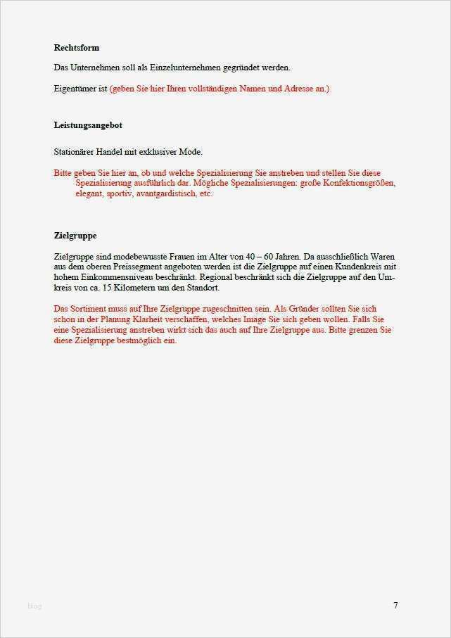 Businessplan Selbstständigkeit Vorlage Wunderbar Businessplan Modeboutique Als Vorlage Herunterladen