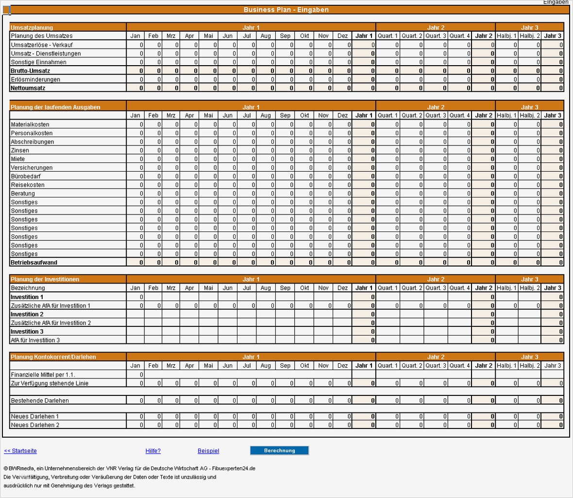 Businessplan Vorlage Excel Download Fabelhaft Business Plan Excel Vorlagen Shop