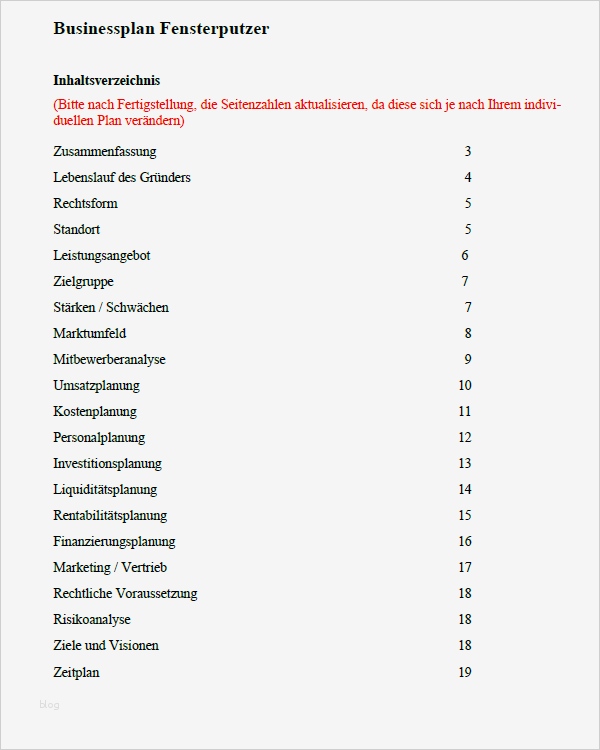 Businessplan Vorlage Freiberufler Erstaunlich Businessplan Fensterputzer sofort Download