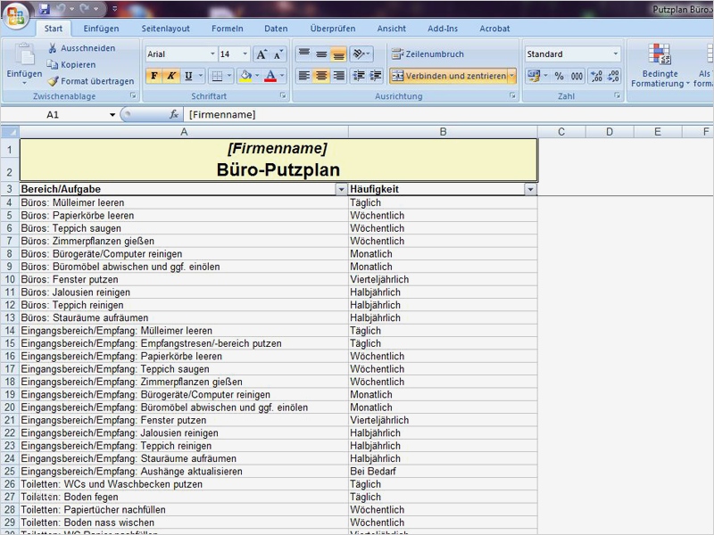 Checkliste Brandschutz Im Büro Vorlage Einzigartig Putzplan Büro