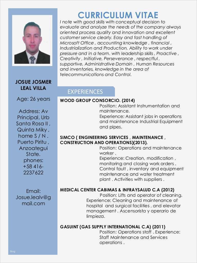 Cv English Vorlage Angenehm Curriculum Vitae Josue Leal English