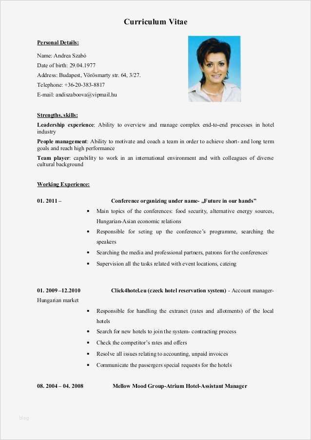 Cv English Vorlage Beste andrea Szabo Cv English 2