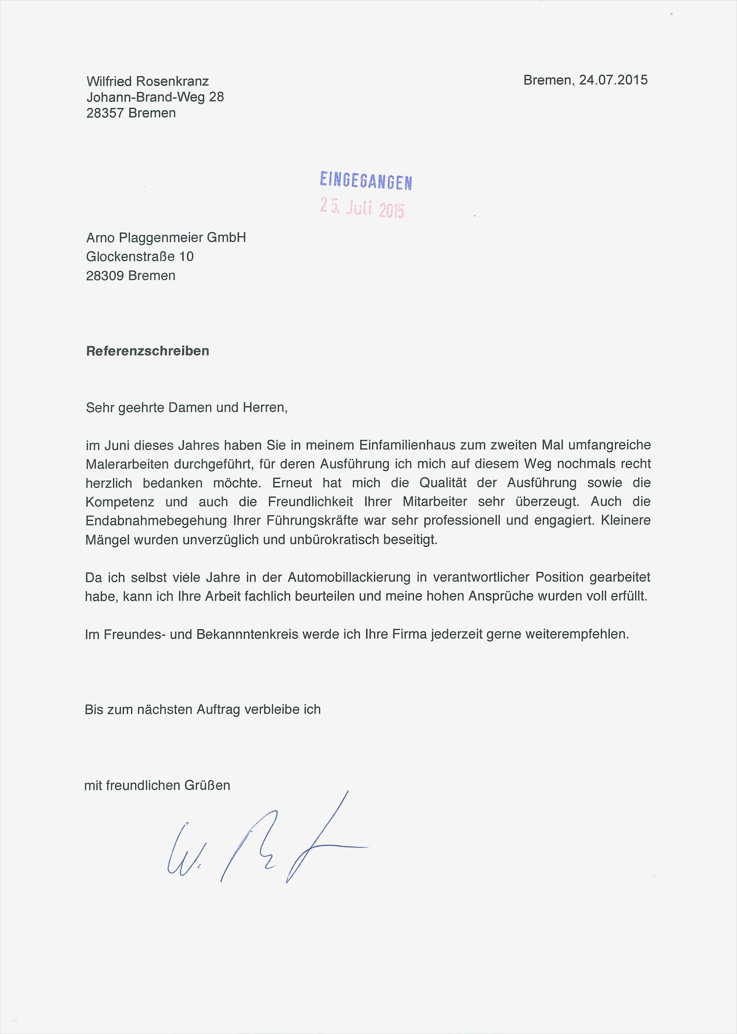 Dankschreiben An Kunden Vorlage Fabelhaft Malerinnenarbeiten Kundenfeedback Arno Plaggenmeier