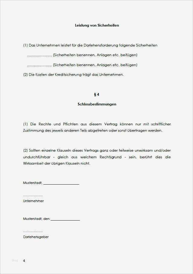 Darlehensvertrag Privat Ohne Zinsen Vorlage Hübsch Partiarisches Darlehen Mustervertrag Zum Download