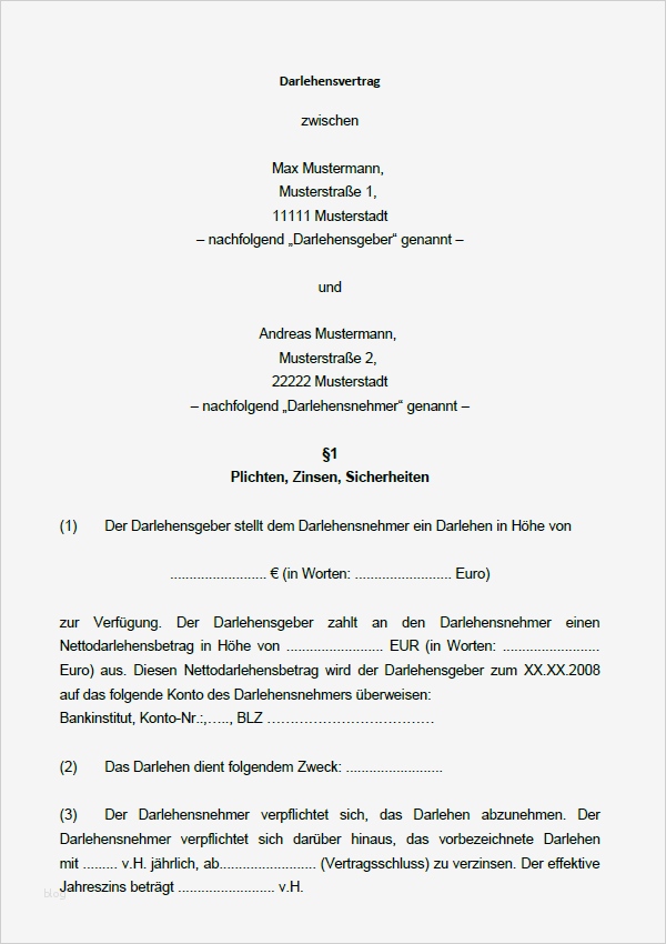 Darlehensvertrag Privat Ohne Zinsen Vorlage Luxus Darlehensverträge Nutzen Und Kündigen Vorteilspaket
