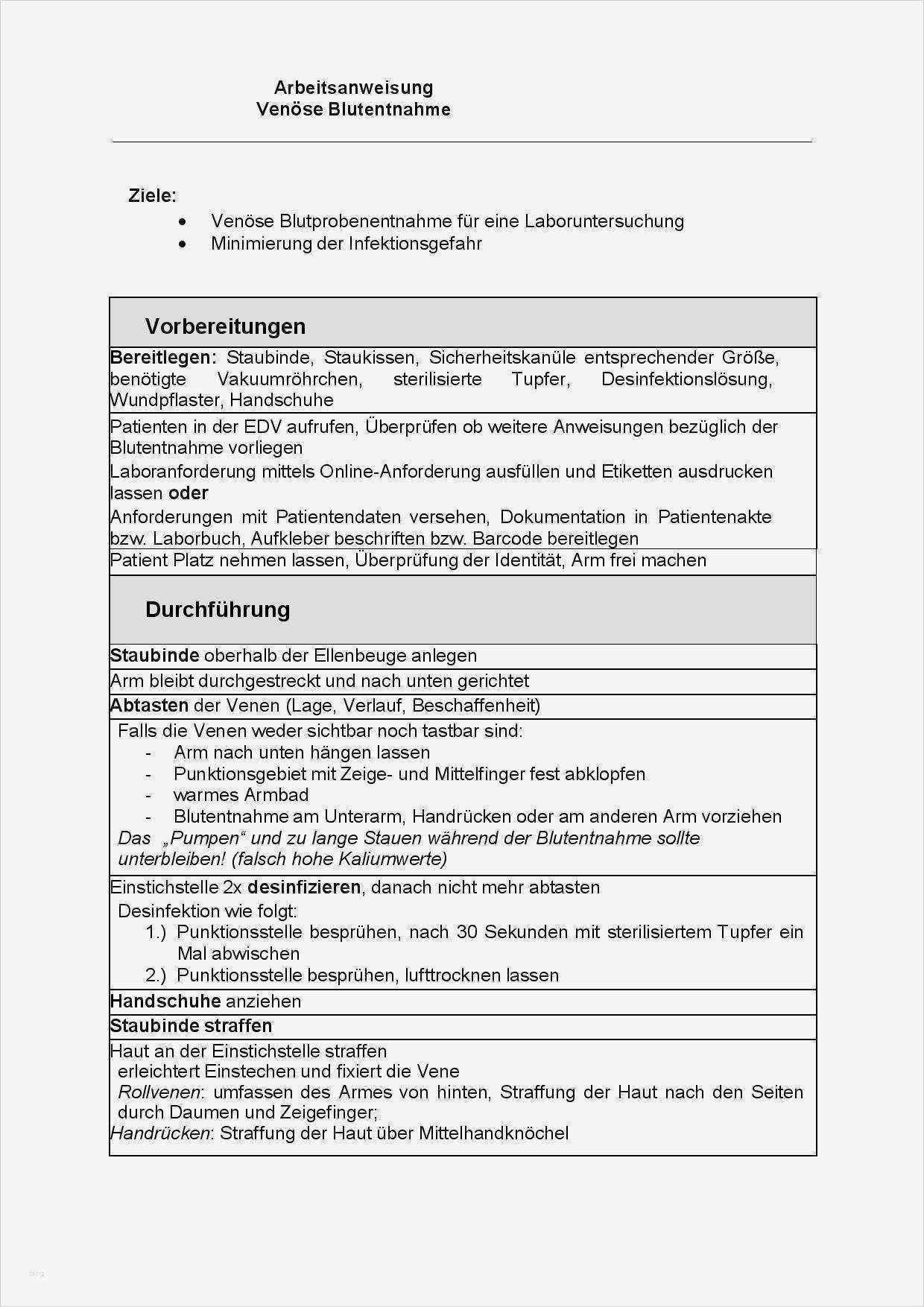 Datenschutzerklärung Arztpraxis Vorlage Schönste Qm Arbeitsanweisung Venöse Blutentnahme
