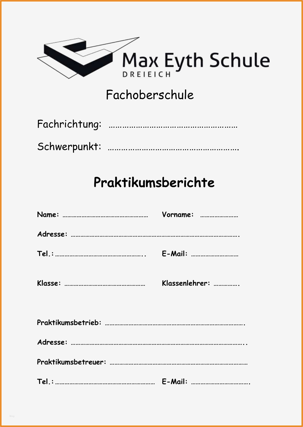 Deckblatt Praktikum Vorlage Wunderbar 12 Praktikum Deckblatt