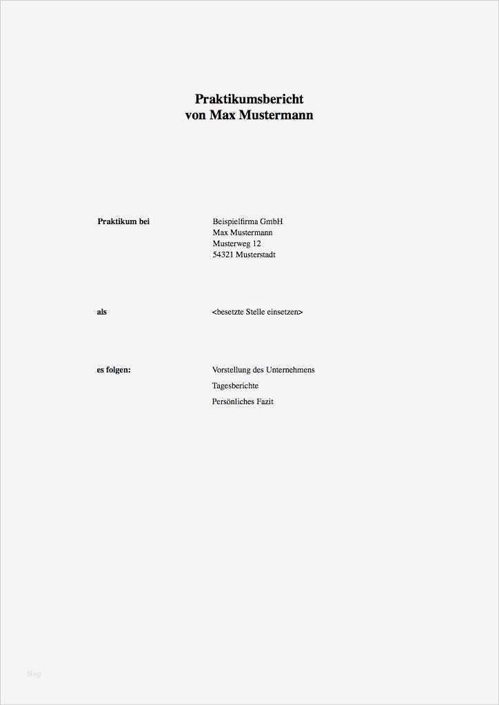 Deckblatt Vorlage Praktikumsbericht Elegant Praktikumsbericht Deckblatt
