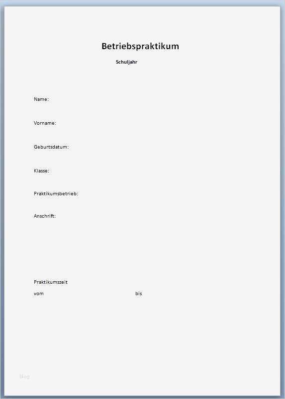 Deckblatt Vorlage Praktikumsbericht Schön Praktikumsbericht Deckbatt Praktikum