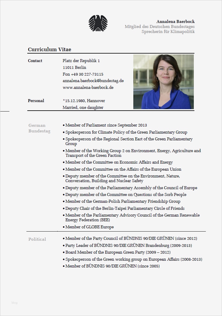 Deutscher Lebenslauf Vorlage Erstaunlich Cv Foto › Annalena Baerbock Mdb