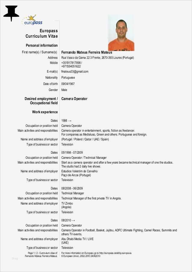 Deutscher Lebenslauf Vorlage Erstaunlich Fernando Mateus Cv