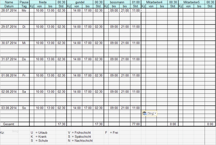 Dienstplan Excel Vorlage Kostenlos Genial Erstellung Von Dienstplänen Mit Excel Download
