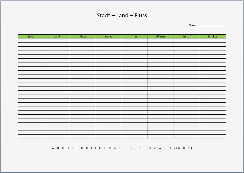 Dienstplan Vorlage Word Genial Stadt Land Fluss Vorlage Xobbu