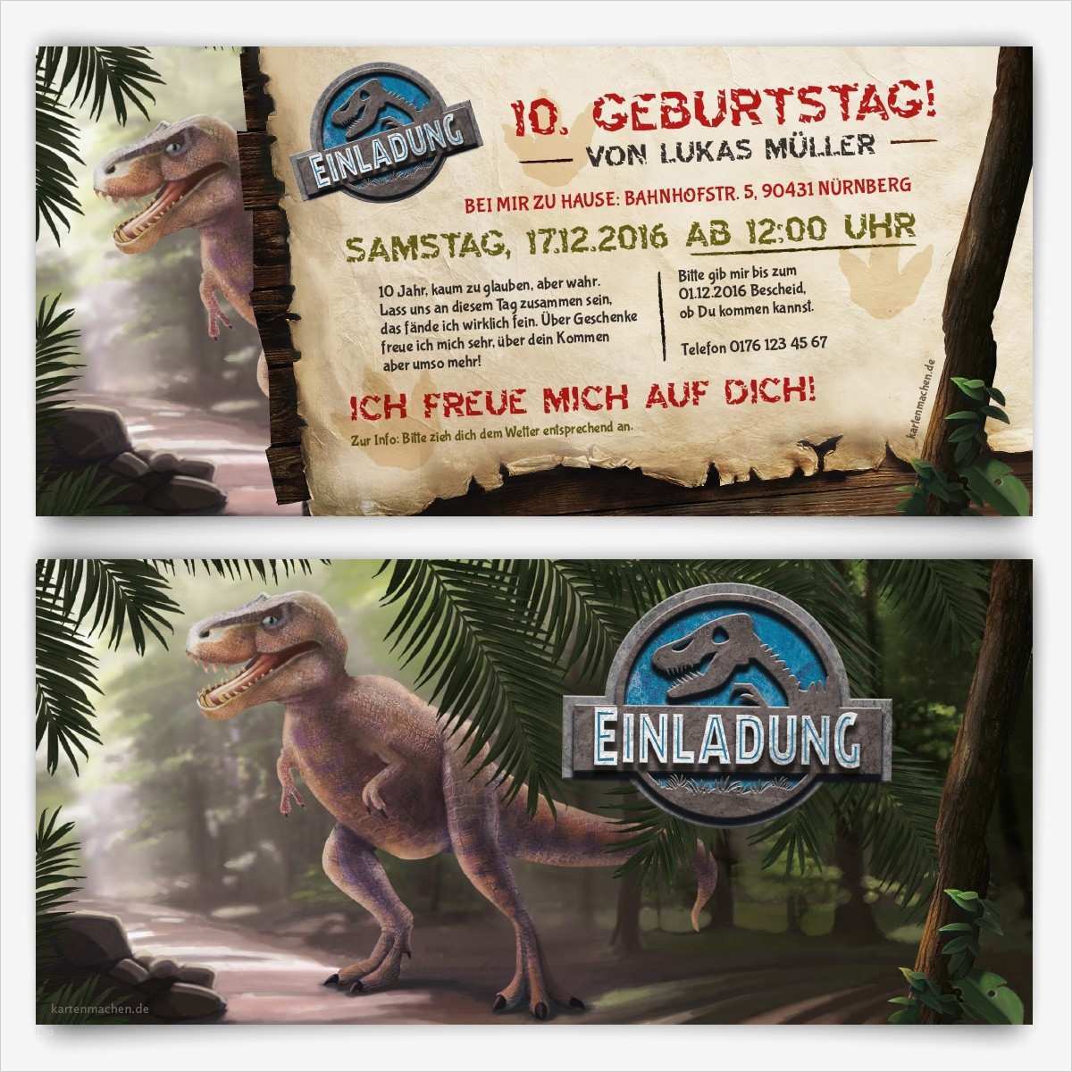 Dino Einladung Vorlage Einzigartig Kindergeburtstagseinladungen Dinosaurier Park