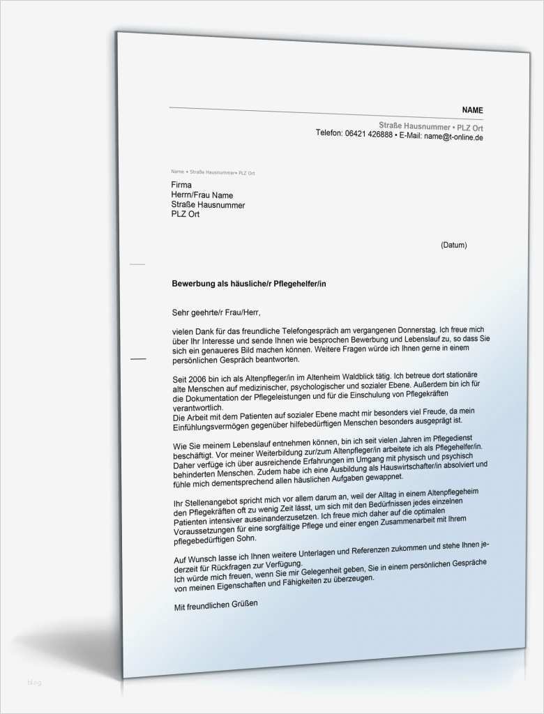 Dj Vertrag Vorlage Neu Anschreiben Bewerbung Pflegehelfer Pflegehelferin 1