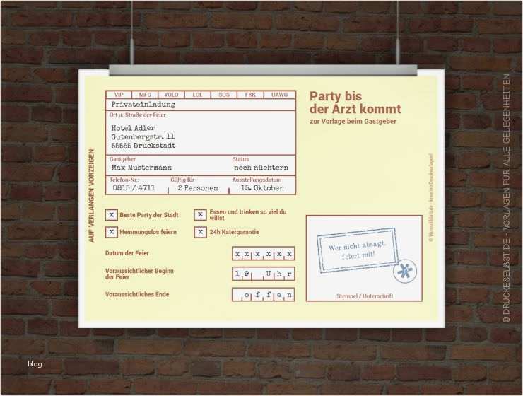Druckeselbst De Vorlagen Süß Drucke Selbst Witzige Einladungskarte Party Bis Der Arzt