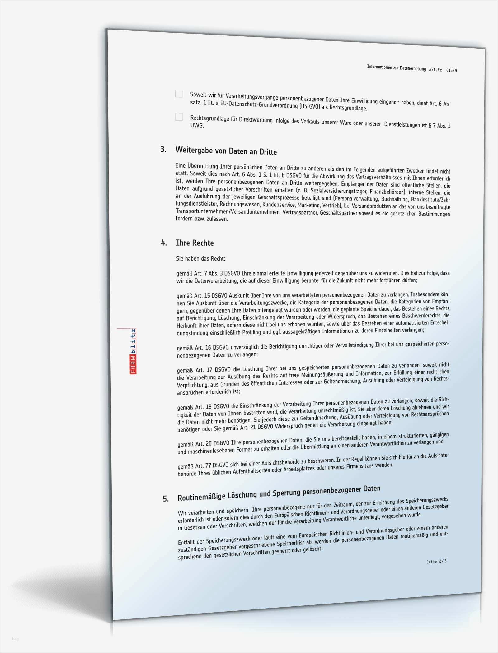 Dsgvo Folgenabschätzung Vorlage Bewundernswert Informationen Zur Datenerhebung Muster Zum Download