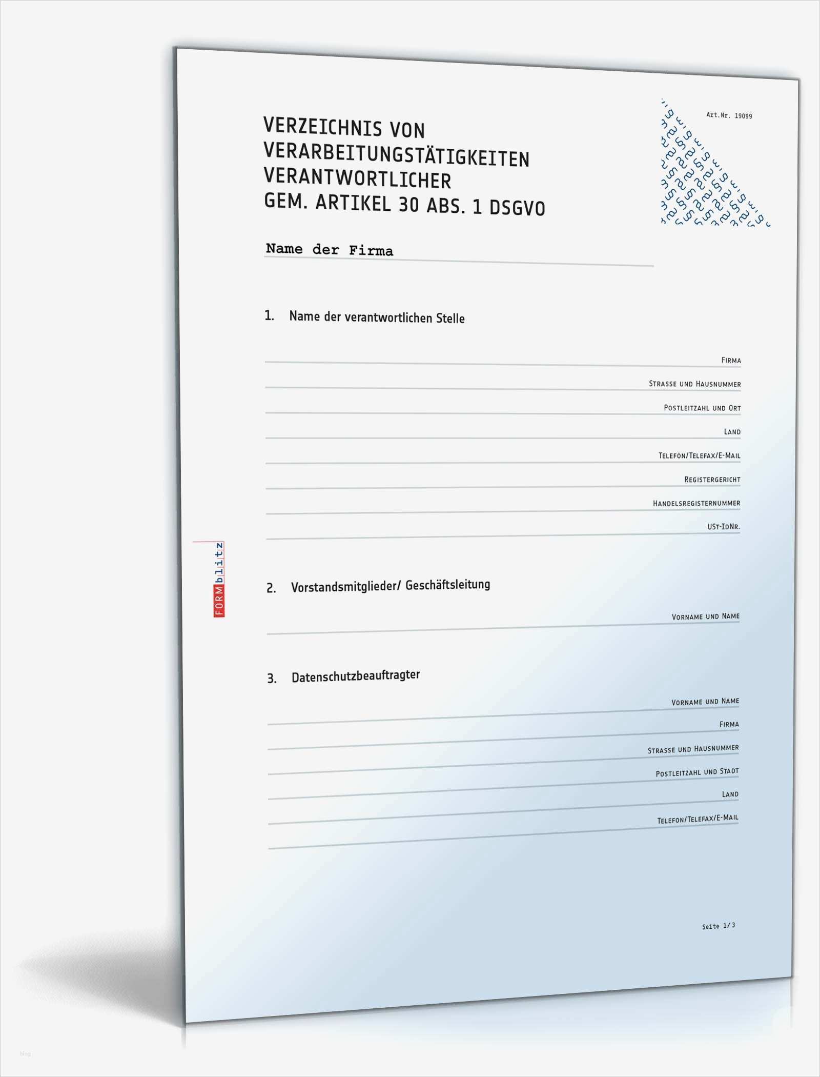 Dsgvo Folgenabschätzung Vorlage Genial Datenschutzrechtliches Verfahrensverzeichnis