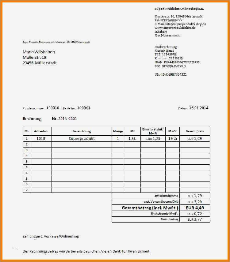 12 ebay rechnung muster