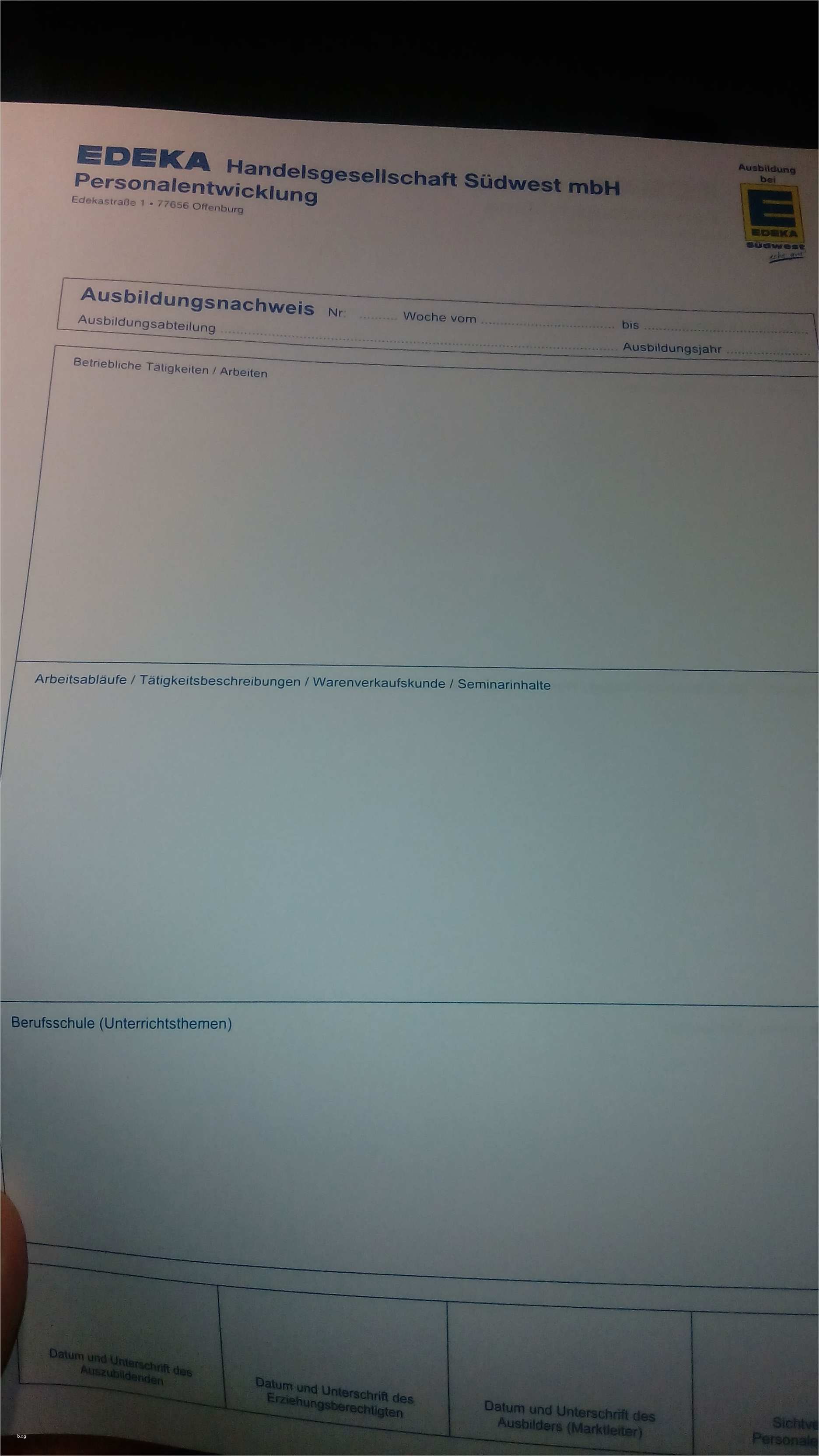 Edeka Berichtsheft Vorlage Bewundernswert Edeka Berichtsheft Vorlage