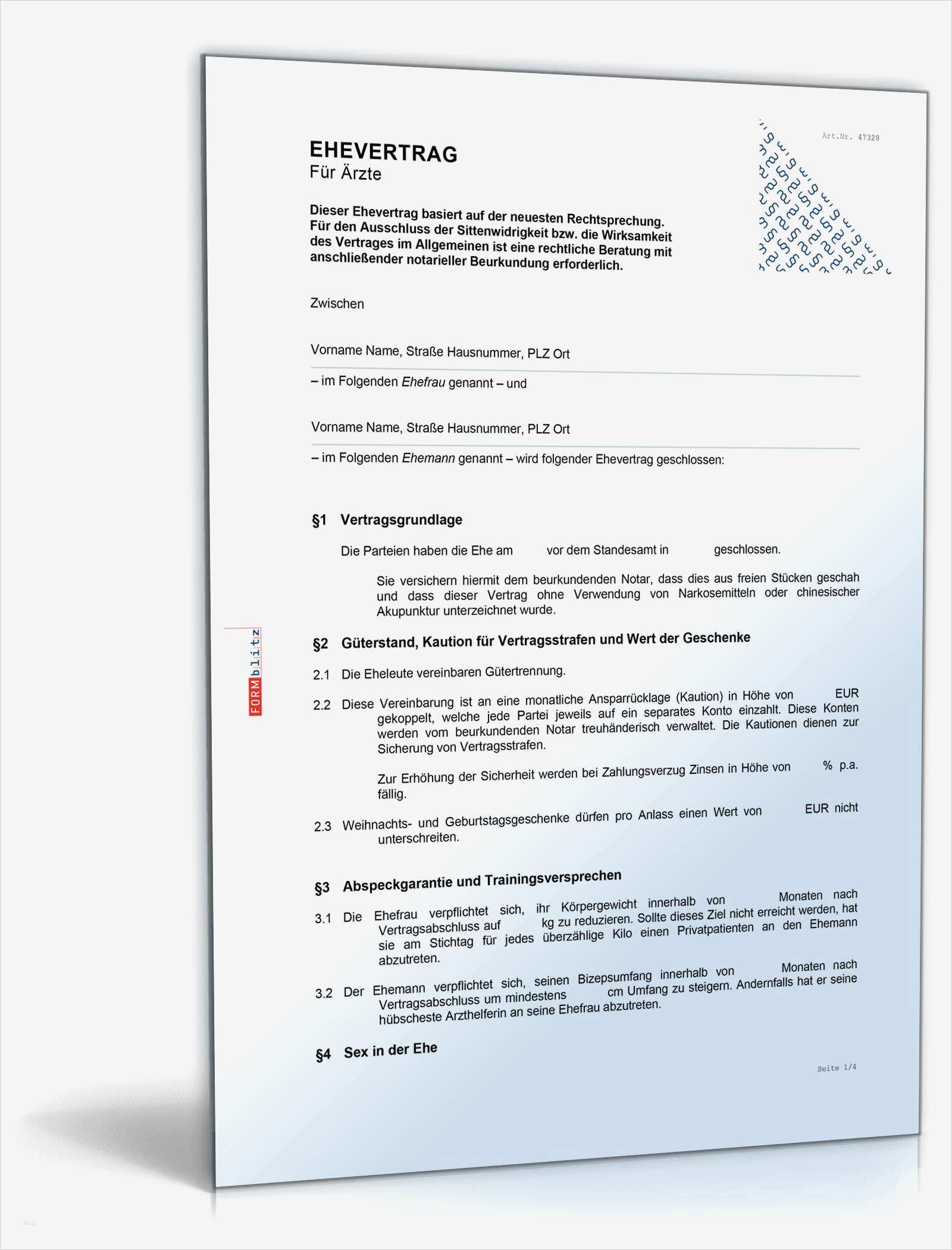 Ehe Und Erbvertrag Vorlage Beste Ehevertrag Ärzte Fun Vertrag