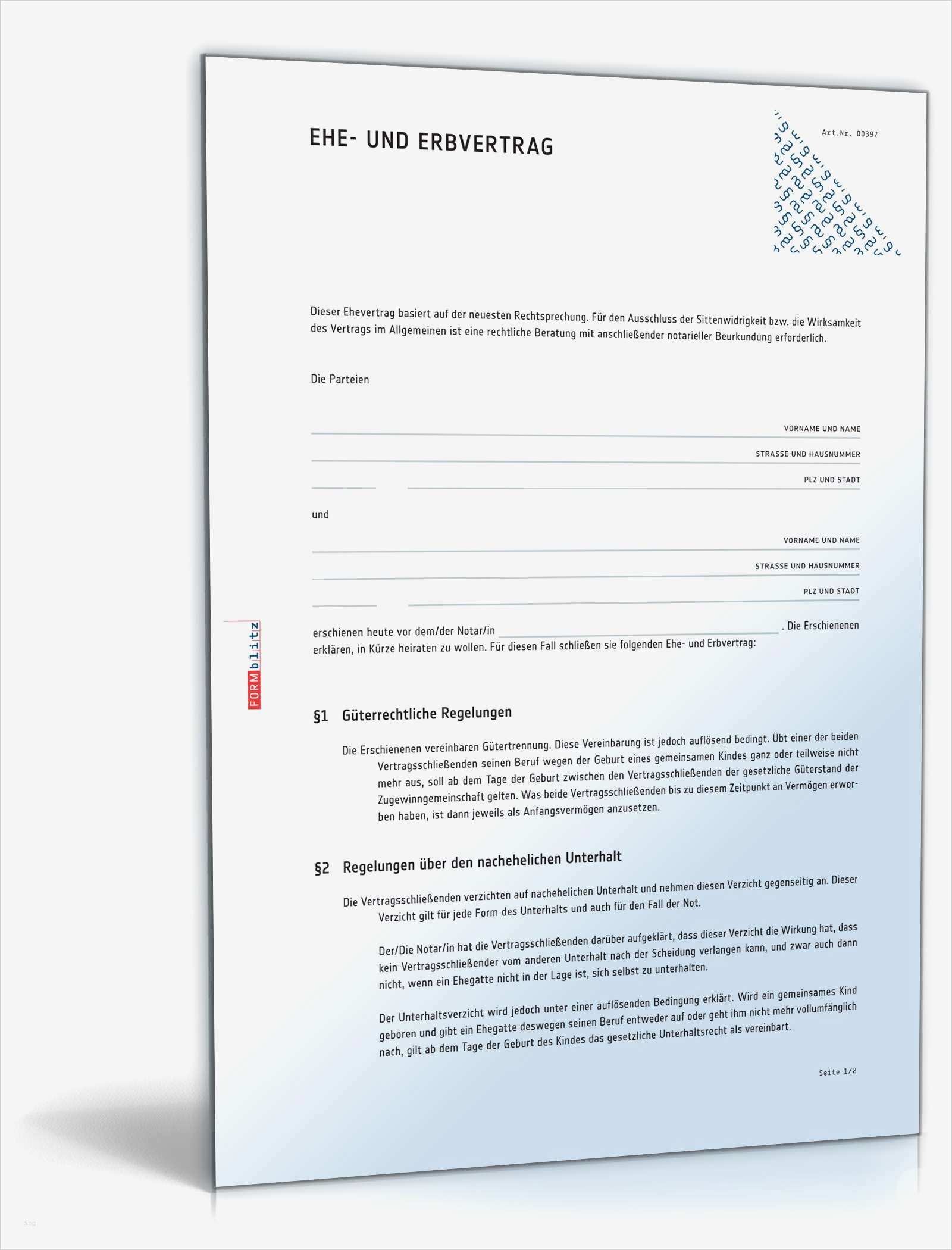 Ehe Und Erbvertrag Vorlage Gut Ehe Und Erbvertrag Gütertrennung