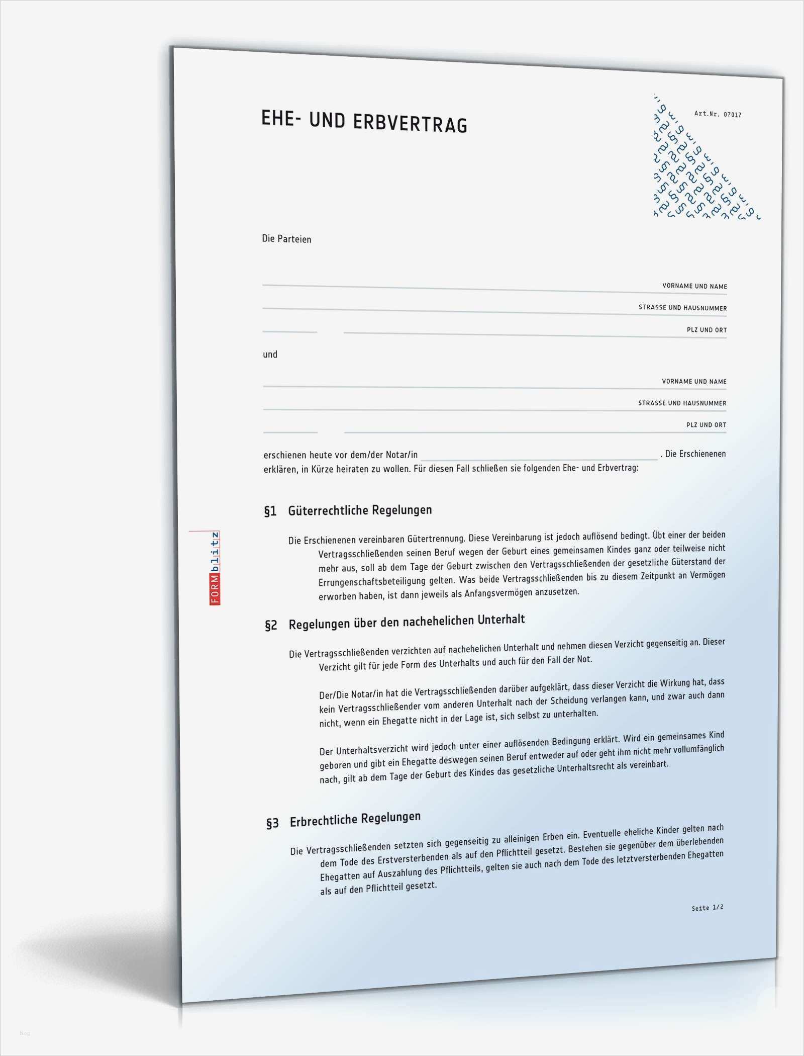 Ehe Und Erbvertrag Vorlage Hübsch Ehevertrag Und Erbvertrag Muster Vorlage Zum Download